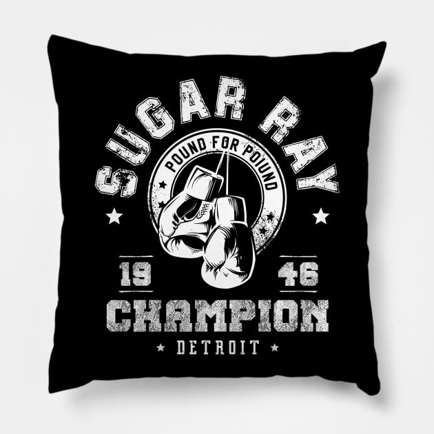 Sugar Ray Leonard Pillow by CulturedVisuals