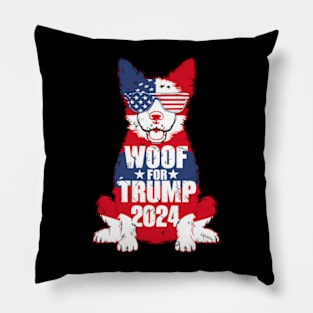 Woof For Trump Election America Usa Dog 2024 Pillow