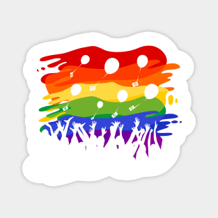 Rainbow Flash Mob Magnet