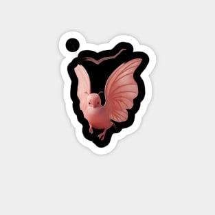 Wood  Enchanted Pink Bird Magnet