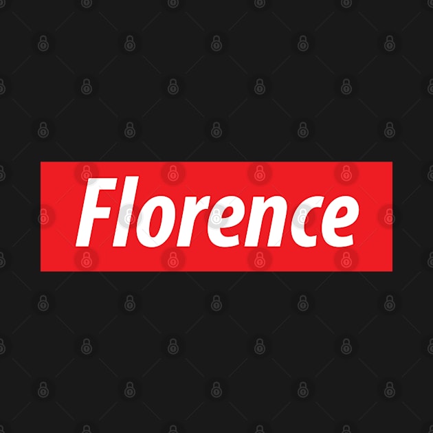 ​ 'Florence' white text on a red background by keeplooping