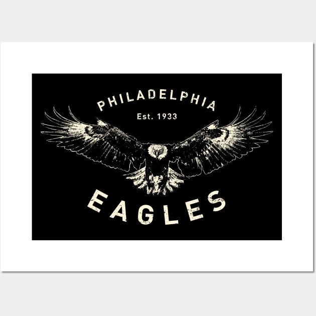 NFL PHILADELPHIA EAGLES Vintage Retro Print Football 100% 