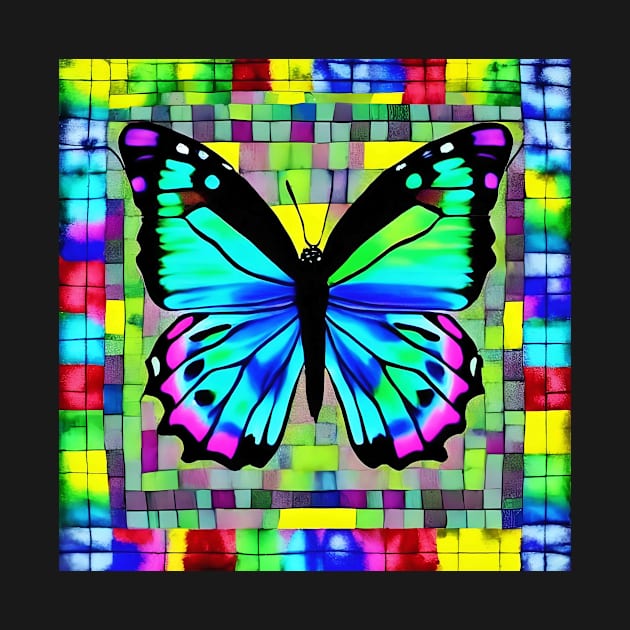 Mosaic Butterfly Psychedelic Grid Game Board Gift Mom by Anticulture