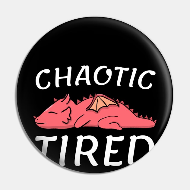 Chaotic Tired Kawaii Dragon Pin by Sunburst Designs