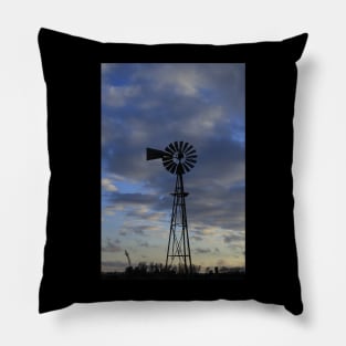 Windmill on the Kansas Prairie Pillow