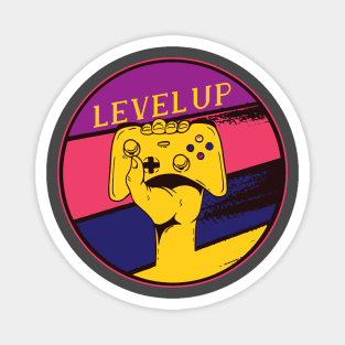 Level Up Gaming Nerds Vintage Retro Style Design Magnet