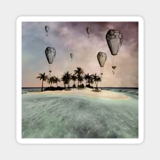 Wonderful tropical island with ballons Magnet