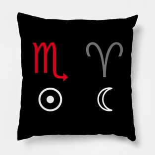 Scorpio Sun Aries Moon Zodiac Sign Pillow