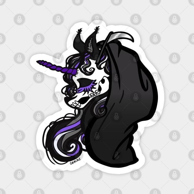 Grim Reaper Unicorn Magnet by Jan Grackle