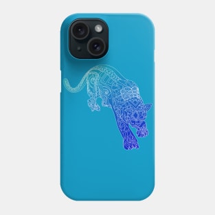 blue led bright cougar tiger cat ecopop Phone Case