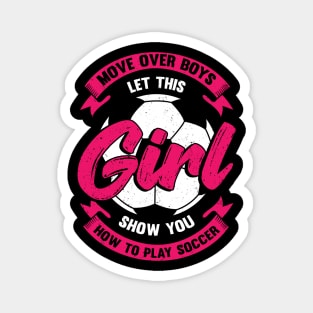 Female Soccer Player Girl Gift Magnet