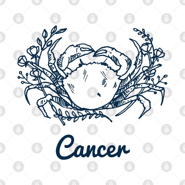 Cancer Zodiac Horoscope Crab with Flower Sign and Name by ActivLife