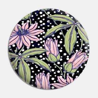 Floral Polka Dot Pattern Pin