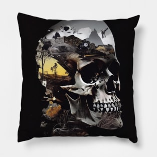 Skull Collage - Dark and Edgy Art Print, Clothing, and Accessories Pillow