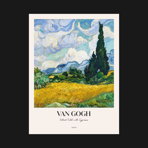 Wheat Field with Cypresses by van Gogh with text by MurellosArt