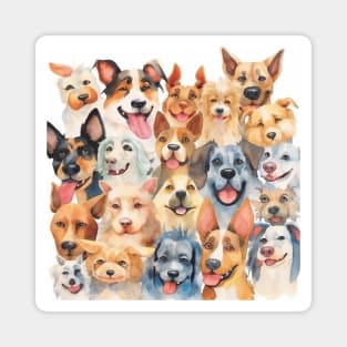 Water Color World of Dogs Magnet