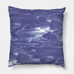 Denim Blue and White Swirl Smoke Glass Pillow