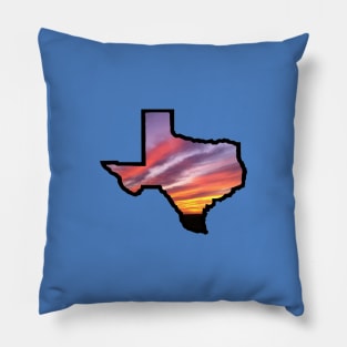 Texas Lone Star State with Sunset Background Pillow