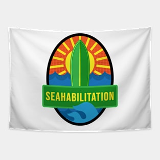 'Seahabilitation' Ocean Conservation Shirt Tapestry