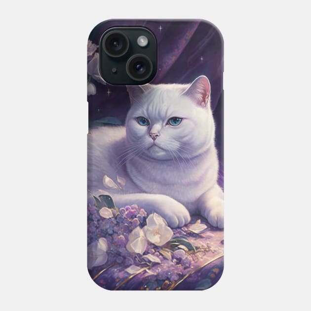 Gothic Beauty White British Shorthair Phone Case by Enchanted Reverie