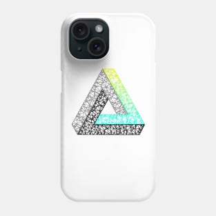 M.C. Escher Triangle (Cyan Yellow Gradient) Phone Case