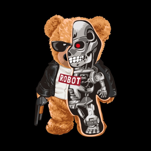 bear toy half robot by zwestshops