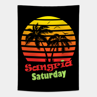 Sangria Saturday 80s Sunset Tapestry