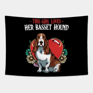 Basset Hound - This Girl Loves Her Basset Hound Tapestry