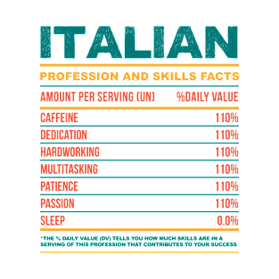 Italian Nutritional Values T-Shirt