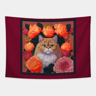 Persian cat. Style vector (red version 2 Persian cat) Tapestry