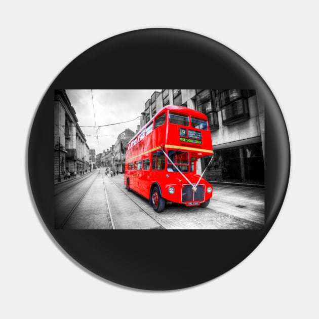 London Red Bus, Double Decker To Knightsbridge Pin by tommysphotos