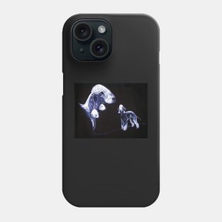 Bedlington Terrier. White over black Phone Case