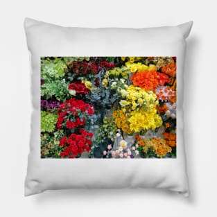 Bunches of Colourful Flowers Pillow