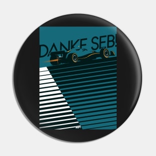 Danke Seb: Sebastian Vettel F1 Tribute (Green) Pin