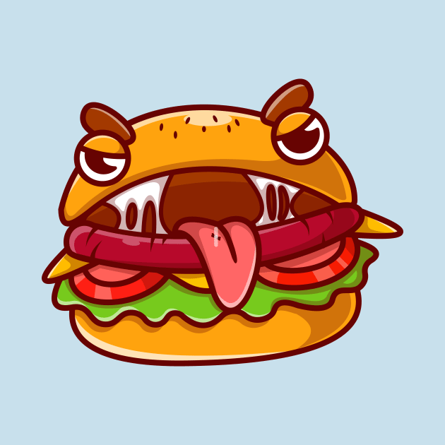 Cute Burger Monster Cartoon by Catalyst Labs