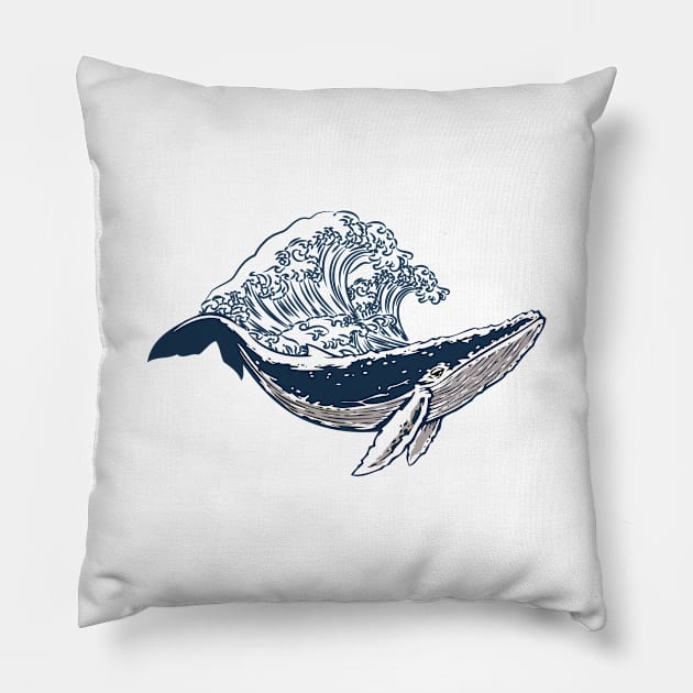 Whale Ocean Pillow by giantplayful