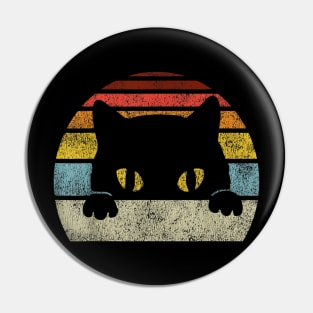 Vintage Black Cat Lover, Retro Style Cats Gift T-Shirt Pin