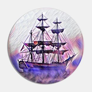 Pirate Ship Graphic Art Design | Digital Art | Painting Pin