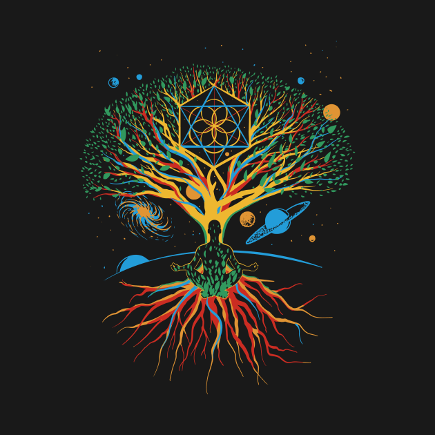 Sacred Geometry Meditation Tree Design by UNDERGROUNDROOTS