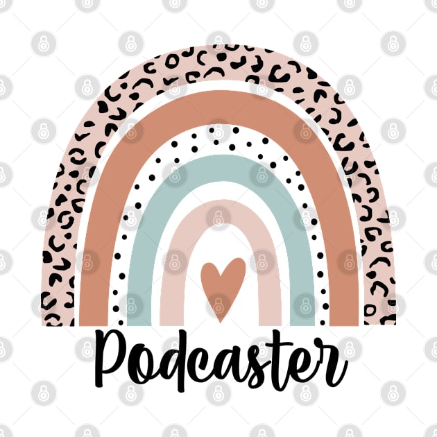 Podcaster Rainbow Leopard Funny Podcaster Gift by HeroGifts