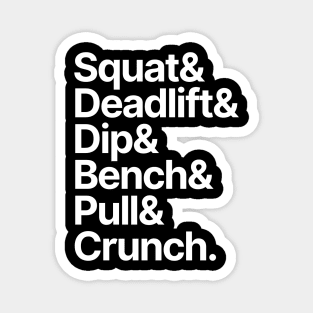 Gym | Squat Deadlift Dip Bench Pull Crunch Magnet