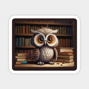 A Baby Owl's Tale in the Abandoned Library Magnet