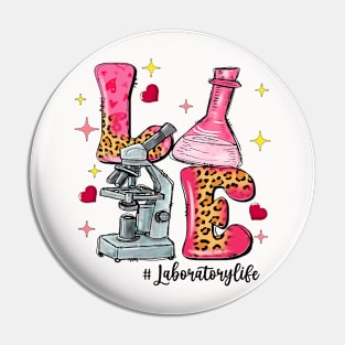 LOVE Laboratory Life Leopard Laboratory Tech Valentine_s Day Pin