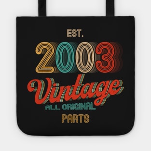 18th Birthday Gift Classic Vintage 2003 Tote