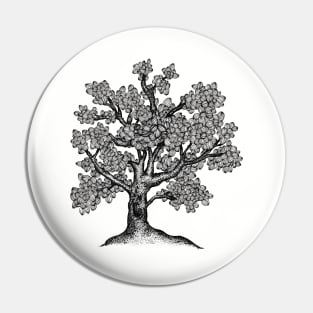 Black and White Tree Pin