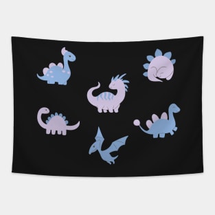 Cute Pastel Dinosaurs Tapestry