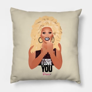 RuPaul blurred vs Utica from RuPaul's Drag Race Pillow