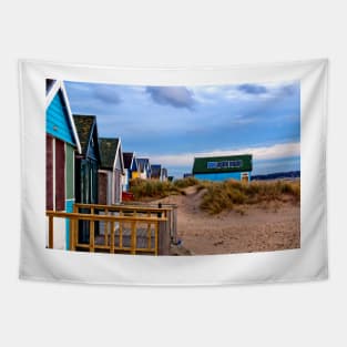 Beach Huts Hengistbury Head Dorset England UK Tapestry