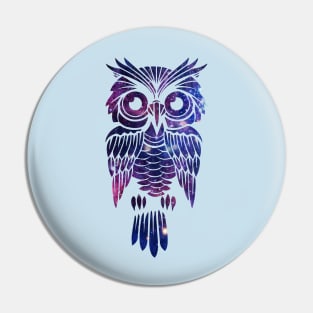 'Galaxy Owl Art' Bright Owl Artsy Gift Pin