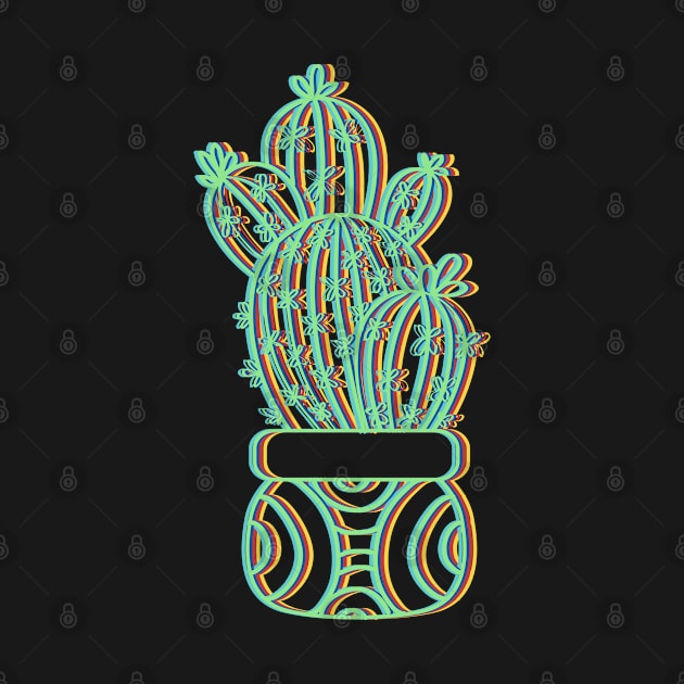 Neon Cactus Plant in the Pod by HappyGiftArt